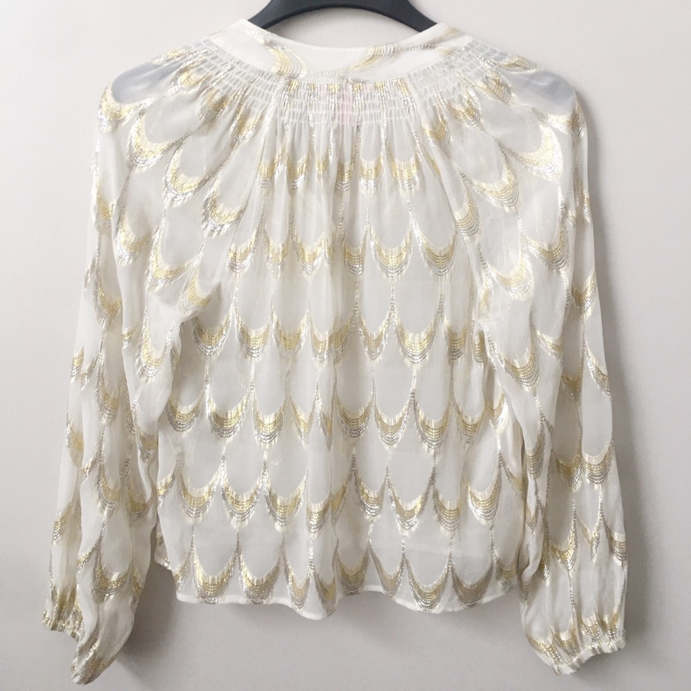 Lilly Pulitzer Elsa Top In Metallic Silk - Picture 5 of 8